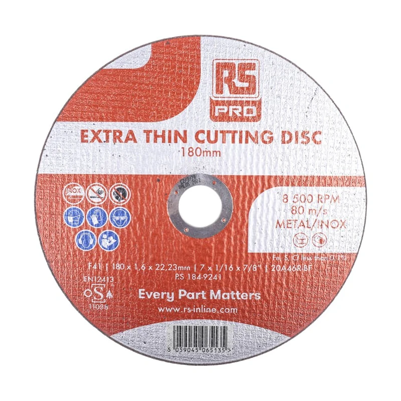 RS PRO Aluminium Oxide Abrasive Disc 178 mm Diameter x 1.6 mm Thick Fine Grade P80 Grit, 5 Per Pack 184-9241