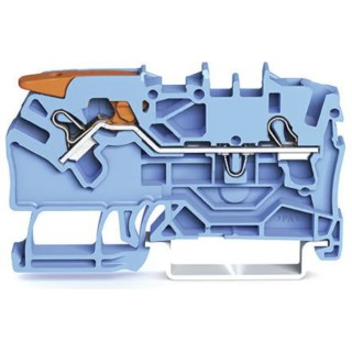 WAGO TOPJOB S 2102 Series 2.5mm² Blue Feed Through Terminal Block, 1-Level, Cage Clamp, IECEx/ATEX 2102-1204