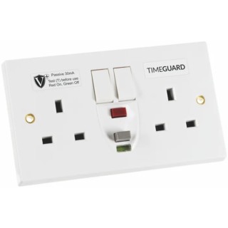 Timeguard 13A Passive 1 RCD Socket Plastic Surface Switched 230V ac White RCD06WPVN