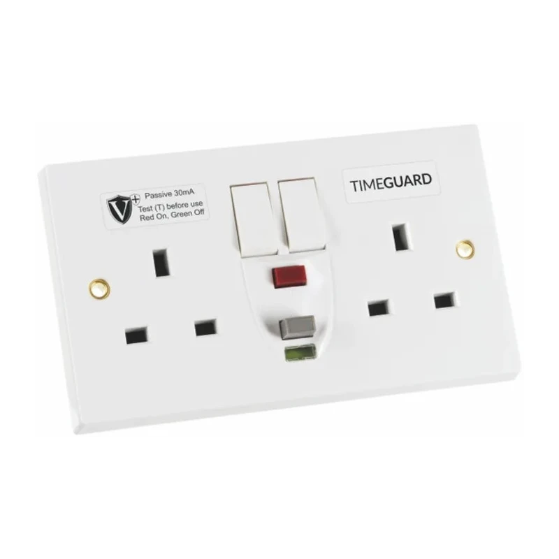 Timeguard 13A Passive 1 RCD Socket Plastic Surface Switched 230V ac White RCD06WPVN