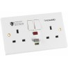 Timeguard 13A Passive 1 RCD Socket Plastic Surface Switched 230V ac White RCD06WPVN