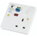 Timeguard 13A Active 1 RCD Socket Thermoset Screw Switched White 230V ac RCD01