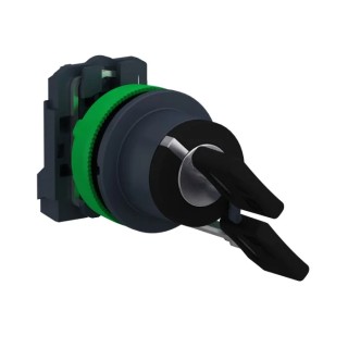 Schneider Electric IP67, IP66, IP69, IP69K Flush Mounted Key Switch 2-Position Spring Return SPST 6A Round Bezel XB5FG61