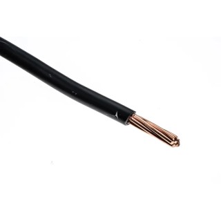 RS PRO 6491X Series Black Hook Up Wire, 7/2.14 mm Core Strands, 50 m Length, Polyvinyl Chloride Jacket, 450/750 V 185-3923
