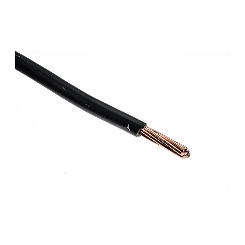 RS PRO 6491X Series Black Hook Up Wire, 7/2.14 mm Core Strands, 50 m Length, Polyvinyl Chloride Jacket, 450/750 V 185-3923