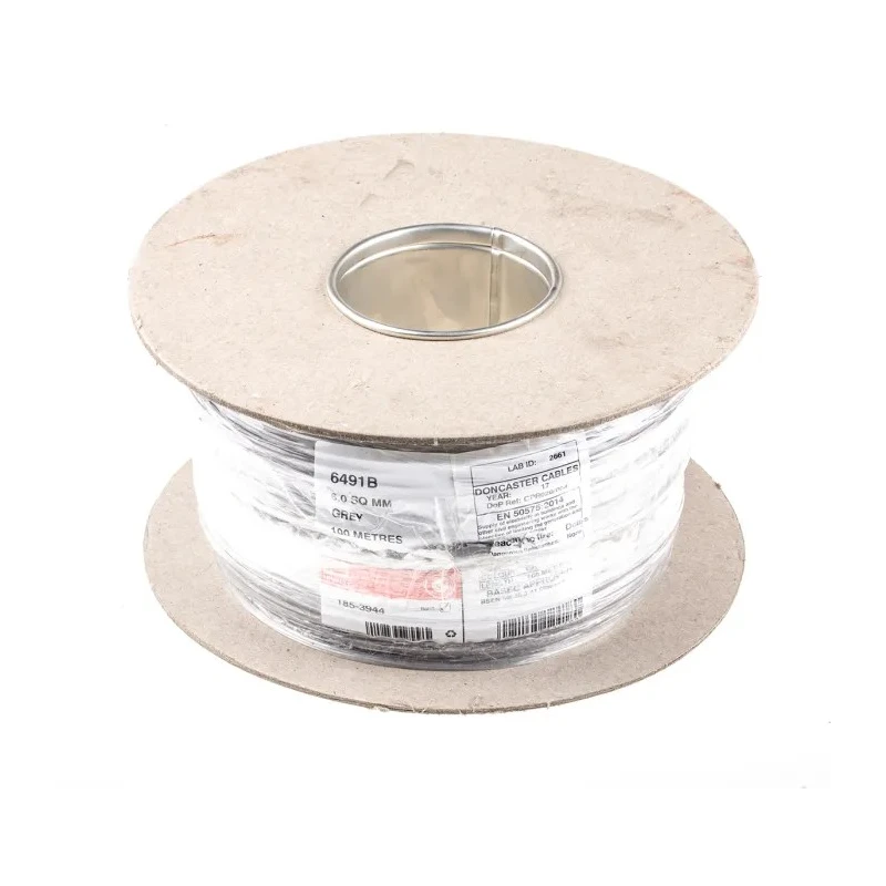 RS PRO Grey Low Smoke Non-Halogen Hook Up Wire 7/1.04 mm Core Strands 100 m Length 450/750 V 6491B 185-3944