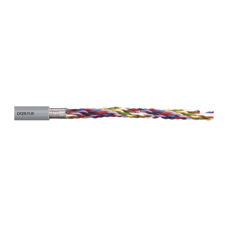 Igus Chainflex CF211.PUR Data Cable 12 Cores 0.25mm² 24 AWG Screened Thermoplastic Elastomer Sheath Grey CF211.PUR.02.06.02