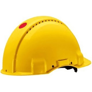 3M Yellow Safety Helmet Adjustable UV-stabilised ABS Short Peak Ratchet G3001