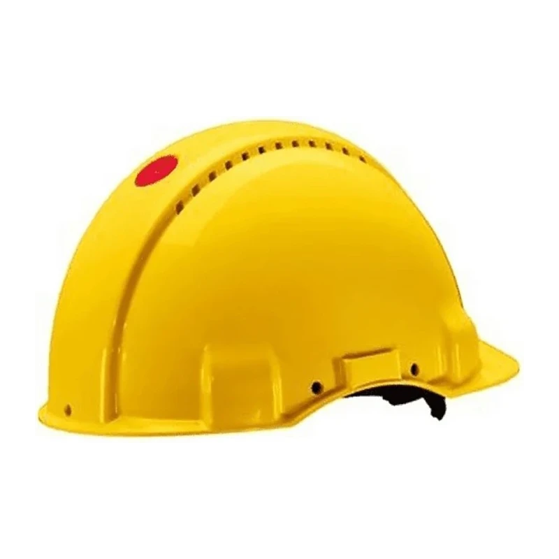 3M Yellow Safety Helmet Adjustable UV-stabilised ABS Short Peak Ratchet G3001