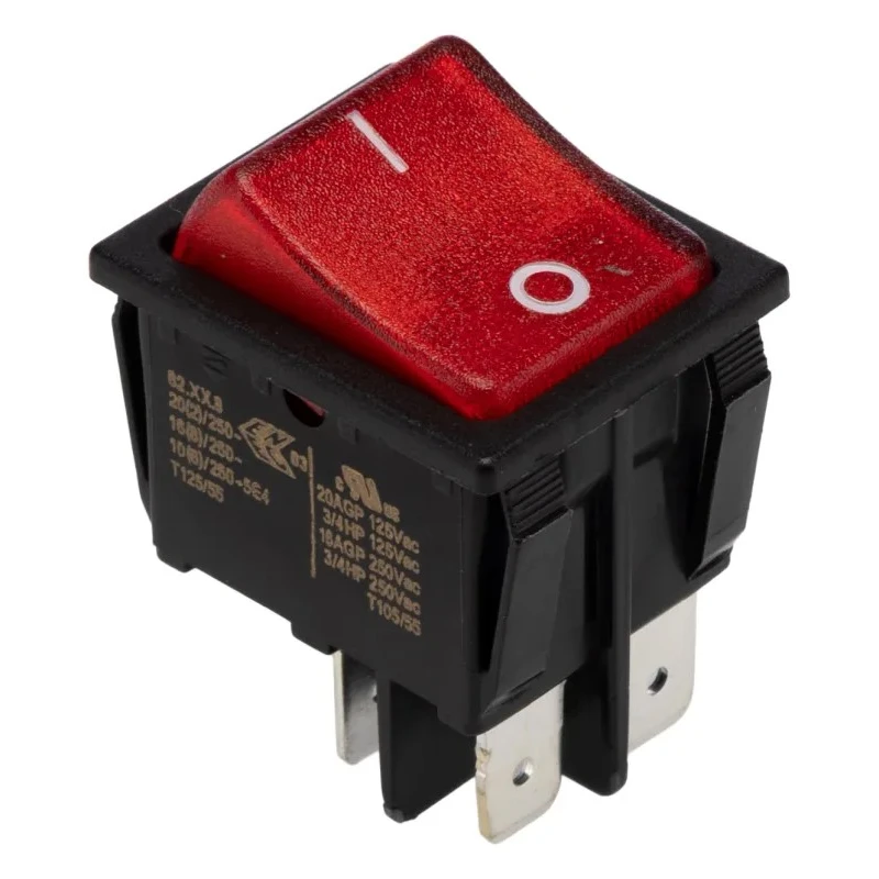RS PRO Illuminated DPST On-Off On-Off Rocker Switch Panel 185-8229