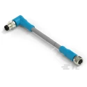 TE Connectivity Male/Female 4 Way Right Angle to 4 Way Straight Sensor Actuator Cable, 500 mm T4062223004-001
