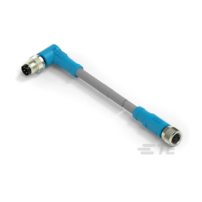 TE Connectivity Male/Female 4 Way Right Angle to 4 Way Straight Sensor Actuator Cable, 500 mm T4062223004-001