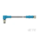 TE Connectivity Male/Female 4 Way Right Angle to 4 Way Straight Sensor Actuator Cable, 500 mm T4062223004-001