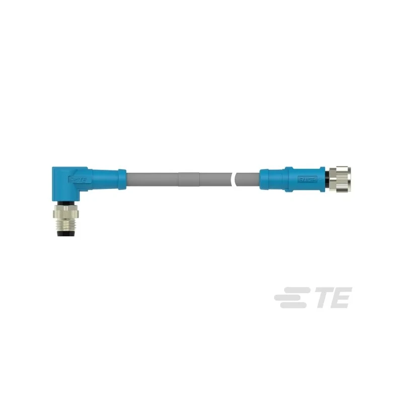 TE Connectivity Male/Female 4 Way Right Angle to 4 Way Straight Sensor Actuator Cable, 500 mm T4062223004-001