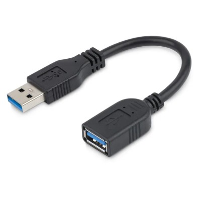 StarTech.com USB 3.0 Female USB Type A to Female USB Type A Black PVC Jacket 152 mm USB3EXT6INBK