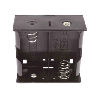 RS PRO D Size 2-Cell Polypropylene Battery Holder Snap-in Mount with Solder Tag 185-4698
