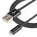 StarTech.com USB 2.0 Male USB 2.0 Type A to Male Lightning Connector Cable, Black, 1 m USBLT1MB