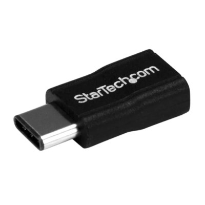 StarTech.com USB 2.0 Male USB Type C to Male Micro USB Type B USB Adapter Black USB2CUBADP