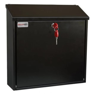 Securikey Galvanised Steel Black Mailbox 370 mm Height x 365 mm Width x 110 mm Depth BSPB-TOP365-RK
