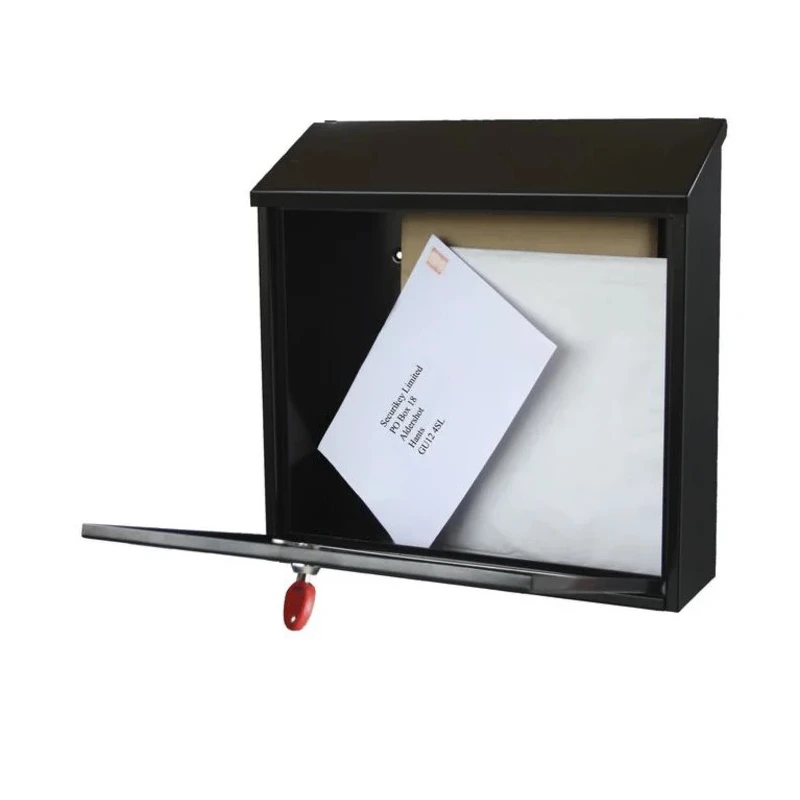 Securikey Galvanised Steel Black Mailbox 370 mm Height x 365 mm Width x 110 mm Depth BSPB-TOP365-RK