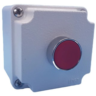 Lovato Electric Push Button Control Station Aluminium Enclosure 1 Cutout Red Push Button SPST IP66 IP67 LPZM1B802