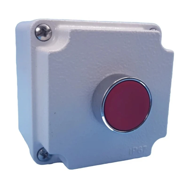 Lovato Electric Push Button Control Station Aluminium Enclosure 1 Cutout Red Push Button SPST IP66 IP67 LPZM1B802