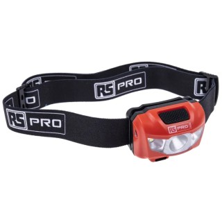 RS PRO Rechargeable LED Head Torch 250 lm 66 m, IPX6 Waterproof, Lithium-Polymer Battery, Adjustable Head Strap 186-4621
