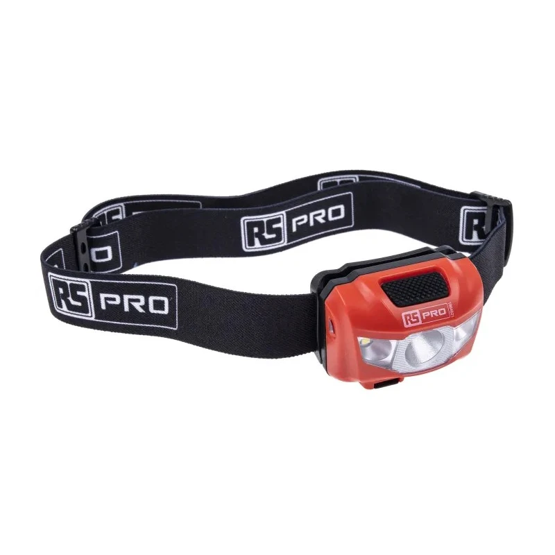 RS PRO Rechargeable LED Head Torch 250 lm 66 m, IPX6 Waterproof, Lithium-Polymer Battery, Adjustable Head Strap 186-4621