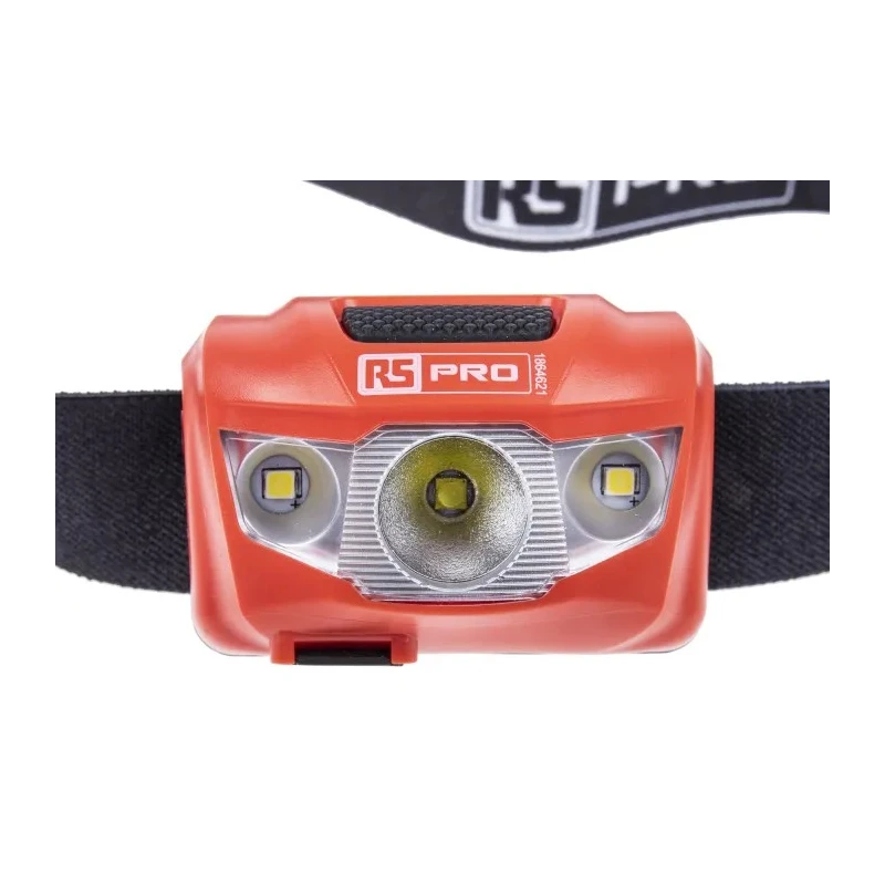 RS PRO Rechargeable LED Head Torch 250 lm 66 m, IPX6 Waterproof, Lithium-Polymer Battery, Adjustable Head Strap 186-4621