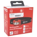 RS PRO Rechargeable LED Head Torch 250 lm 66 m, IPX6 Waterproof, Lithium-Polymer Battery, Adjustable Head Strap 186-4621