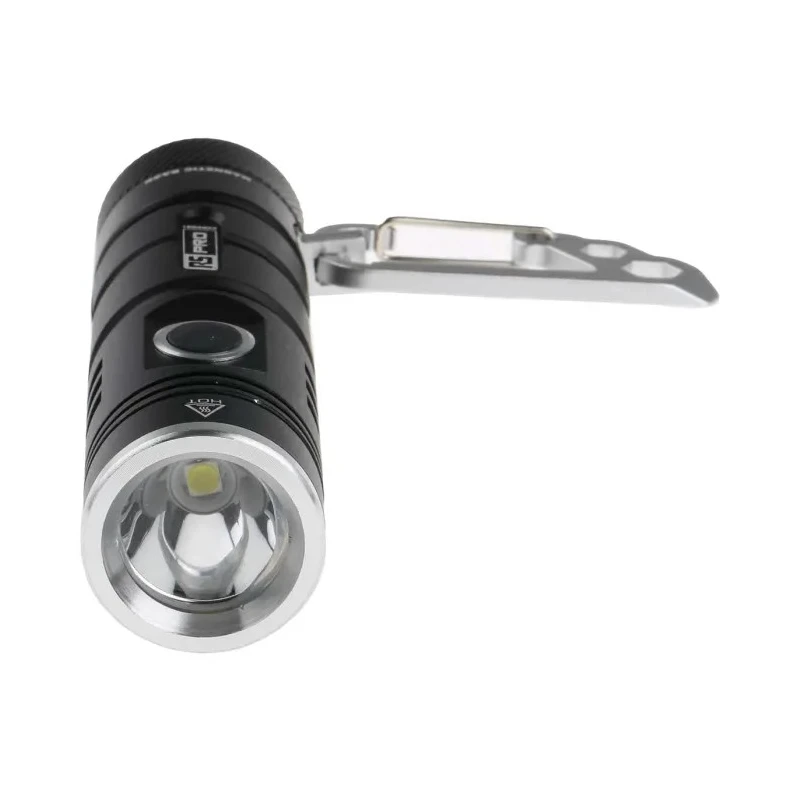 RS PRO Rechargeable LED Pocket Torch Black, 600 Lumen, USB Type C, Aircraft Aluminium Housing, Model 186-4623