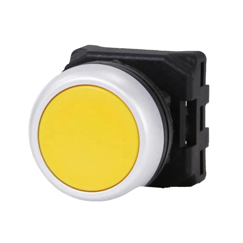 RS PRO Yellow Spring Return Push Button Head 22mm Cutout, Plastic Round Actuator, IP65 188-1126