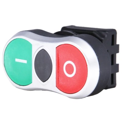 RS PRO Green, Red Spring Return Push Button Head, Round Shape, 22 mm Cutout Diameter, IP65 Rated 188-1199