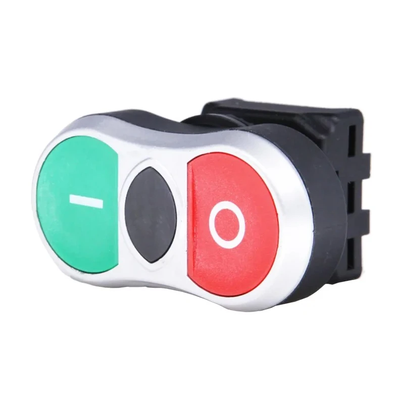 RS PRO Green, Red Spring Return Push Button Head, Round Shape, 22 mm Cutout Diameter, IP65 Rated 188-1199