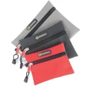 CK Polyester 3 Pocket Tool Pouch with Zipper Lock, Belt Included, Bright Red MA2740