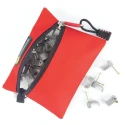 CK Polyester 3 Pocket Tool Pouch with Zipper Lock, Belt Included, Bright Red MA2740