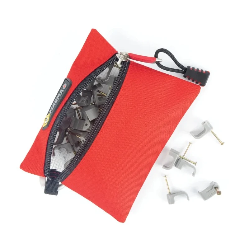 CK Polyester 3 Pocket Tool Pouch with Zipper Lock, Belt Included, Bright Red MA2740