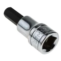 Facom 1/2 in Drive 10 mm Hex Bit Socket, Bright Chrome with Phosphate Finish, 60mm Overall Length STM.10