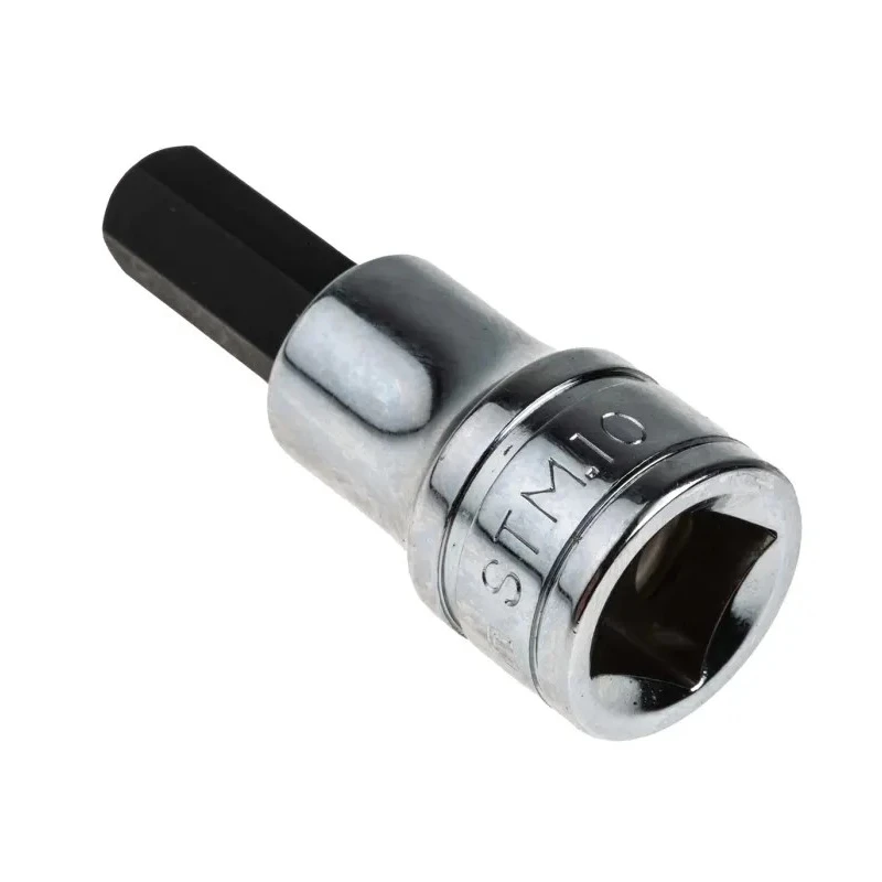 Facom 1/2 in Drive 10 mm Hex Bit Socket, Bright Chrome with Phosphate Finish, 60mm Overall Length STM.10