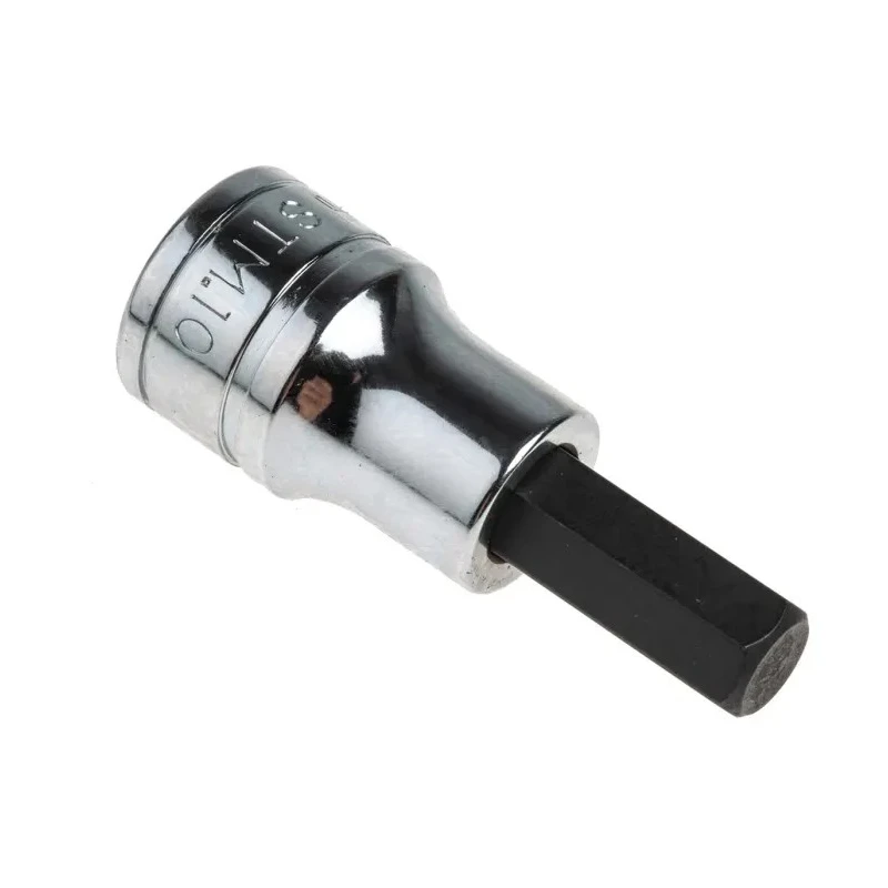 Facom 1/2 in Drive 10 mm Hex Bit Socket, Bright Chrome with Phosphate Finish, 60mm Overall Length STM.10