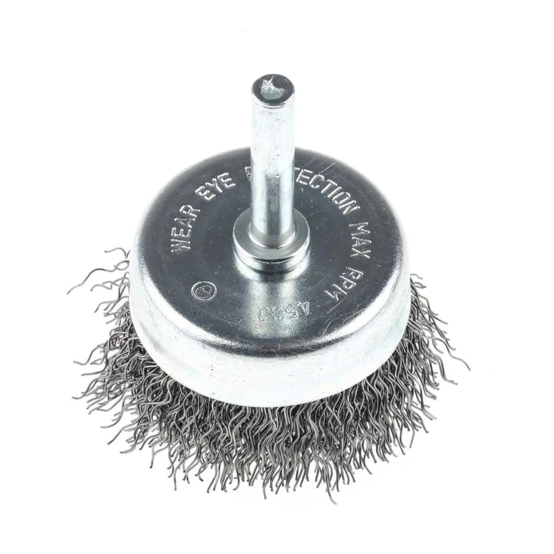 RS PRO Steel Crimp Wire Abrasive Brush, 6 mm Diameter, 55 mm Face Width, Shank Fixing, Max 4500 rpm 188-4099