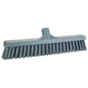 Vikan Broom Grey With Polyethylene Terephthalate Bristles Hard Push Broom 410mm Width 317488