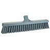 Vikan Broom Grey With Polyethylene Terephthalate Bristles Hard Push Broom 410mm Width 317488