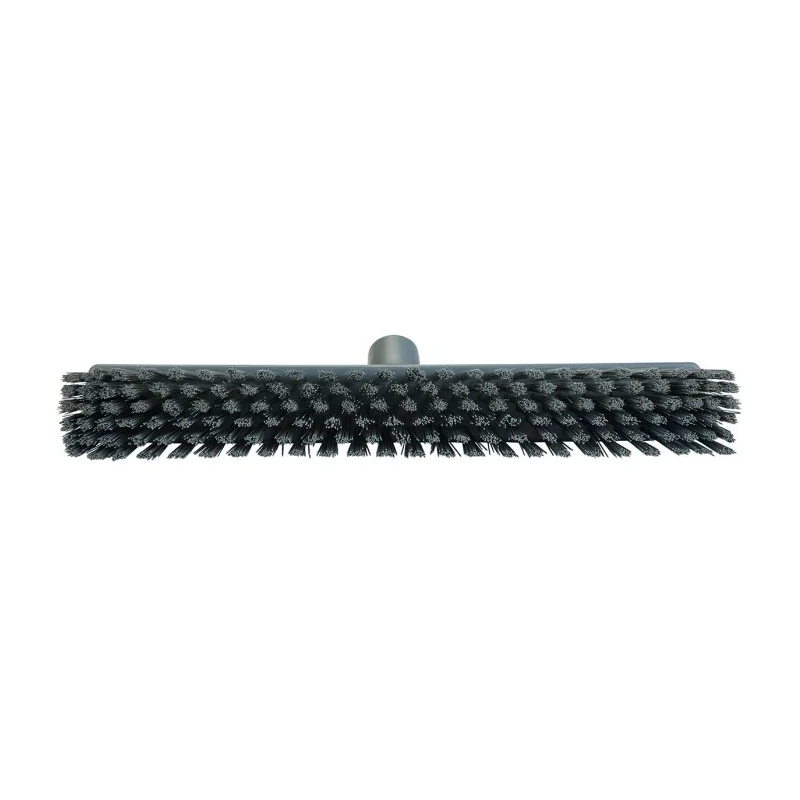 Vikan Broom Grey With Polyethylene Terephthalate Bristles Hard Push Broom 410mm Width 317488