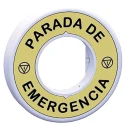 Schneider Electric Illuminated Marked Legend Ring Accessory for Emergency Stop Mushroom Head Push Button ZBY9W2G430