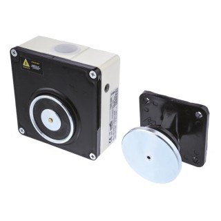 Eaton Access Control Single Door Magnet 390 N Holding Force DC Release, Epoxy White Finish 620016RSCO-1601