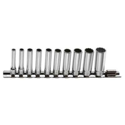 Facom 11-Piece 1/4 inch 12 Point Socket Set Chrome Vanadium Steel Bright Chrome Finish REL.40U