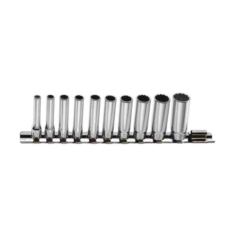 Facom 11-Piece 1/4 inch 12 Point Socket Set Chrome Vanadium Steel Bright Chrome Finish REL.40U