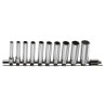 Facom 11-Piece 1/4 inch 12 Point Socket Set Chrome Vanadium Steel Bright Chrome Finish REL.40U