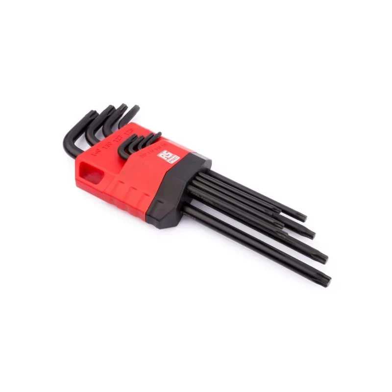 RS PRO 8-Piece Long Arm L Shape Torx Key Set, Chrome Vanadium Molybdenum Steel, Black Finish 192-3725